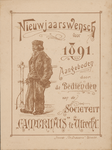 712803 Kaart met een 'Nieuwjaarswensch voor 1891', aangeboden door de Bedienden van de Societeit Cambrinus , ...
